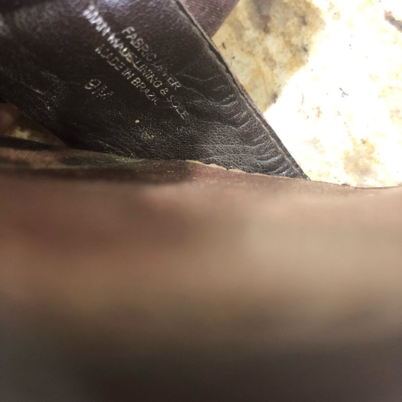 Gianni Bini Cheetah Print Brown Bronze Gold Silk Platform Heels 9 - Picture 6 of 9